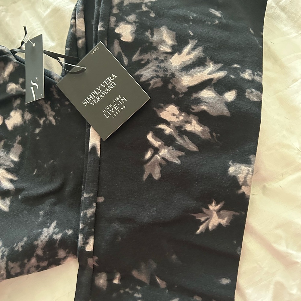 Simply Vera Vera Wang Black Tie-Dye Leggings - Picture 5 of 6